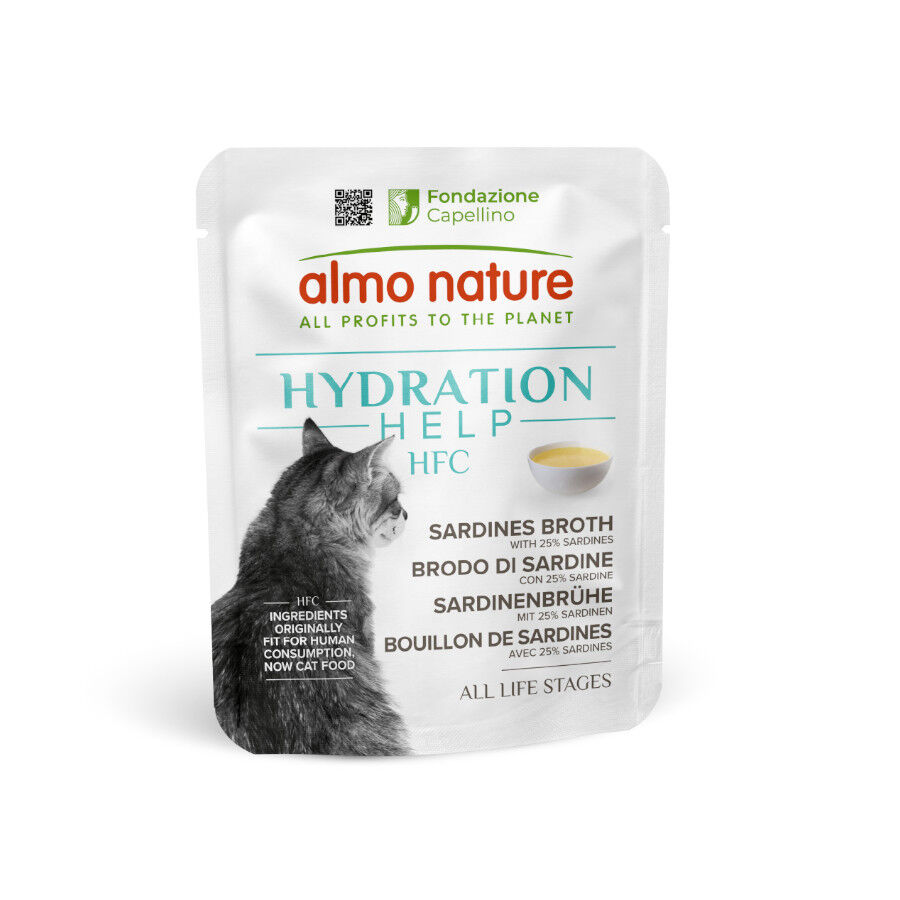 Almo Nature HFC Hydration Help Sardinas Con Caldo sobre para gatos
